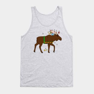 Festive Christmas Holiday Moose Tank Top